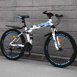 Hmvlw Bike Hmvlw foldable bicycle Off-road Variable Speed Bicycle Mountain Bike Folding Bicycle Two-wheeled Shock-absorbing Male And Female Student Youth Bicycle 24 Inch (Color : A)