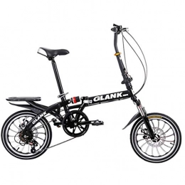 Hmvlw Bike Hmvlw mountain bikes Portable Bicycle 10 Seconds Folding 16inch Wheel Children Adult Women and Man Outdoor Sports Bicycle, Variable 6 Speeds (Color : Black)