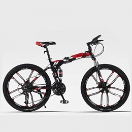 Hmvlw Folding Bike Hmvlw Portable bicycle Variable-speed folding mountain bike 24 / 26 inch one-piece wheel, double shock absorption, men and women go to school and work instead of folding bicycles