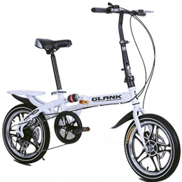 HNWNJ Folding Bike HNWNJ Folding Bikes Foldable Bicycle 10 Seconds Folding Adult Children Women and Man Outdoor Sports Bicycle, Variable 6 Speeds (Color : White, Size : Size2)