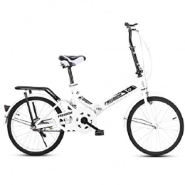 HSBAIS Folding Bike HSBAIS Folding Bike for Adult, Lightweight Wear-Resistant Tire Compact Bicycle with V Brake and Comfortable Seat Heavy Duty 300lb, White_155x94x67cm