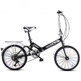 HSBAIS Folding Bike HSBAIS Folding Bike for Adult, Lightweight with V Brake Compact Bicycle Wear-Resistant Tire Comfortable Seat Heavy Duty 300lb Great for Urban Riding, Black_155x94x67cm