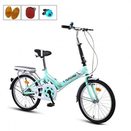 HSBAIS Folding Bike HSBAIS Folding Bike, with V Brake Compact Bicycle Wear-Resistant Tire Comfortable Seat Heavy Duty 330lb for Adult and Riding, Blue_155x68x94cm