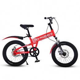 HUAHUADP Bike HUAHUADP Foldable Bicycle Lightweight Portable, Children's Folding Bike Mountain Bike 18-inch Children Cycling 6-10-12 Year Old Carriage Pupils-red