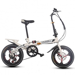 HUAHUADP Bike HUAHUADP Folding Bike, Foldable Bicycle Lightweight Portable, 16 Inch Women's Bicycle With Basket Variable Speed Shock Absorber Adult Super Light Children's Student -A 107x120cm(42x47inch)