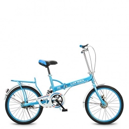 HUAHUADP Folding Bike HUAHUADP Portable Folding Bike, Portable Women's Bicycle Carbike Permanent Adult Students Ultra-light 20-inch City Riding With Basket-blue 96x150cm(38x59inch)