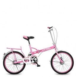 HUAHUADP Bike HUAHUADP Portable Folding Bike, Portable Women's Bicycle Carbike Permanent Adult Students Ultra-light 20-inch City Riding With Basket-pink 96x150cm(38x59inch)
