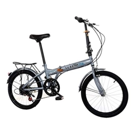 HUANGXING - Adult Road Racing Bike Mountain Bikes 20-inch Foldable Lightweight Bicycle, Leisure 7 Speed ??City Folding Compact Bike,Urban Commuters,City Mountain Cycling Bike with Back Seat Grey (Col