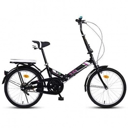 HUAQINEI Bike HUAQINEI 16-inch foldable mountain bike, urban folding bike, compact folding bike, high carbon steel double tube support frame, more secure design, Black