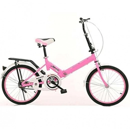 HUAQINEI Folding Bike HUAQINEI Bicycle 20 inch folding bicycle adult men's and women's ultra-light portable shock-absorbing student car gift bicycle, Pink