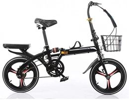 HUAQINEI Bike HUAQINEI durable bicycle, Outdoor sports Folding Bike 16 Inch Women's Variable Speed Shock Absorber Adult Super Light Children's Student Bicycle with Basket And High Carbon Steel Frame Outdoor spo