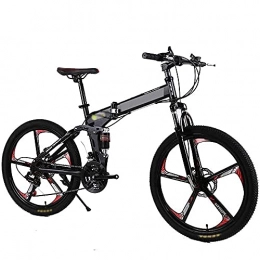 HUAQINEI Bike HUAQINEI Folding Bicycle Mountain Bike, 24 And 26 Inch Knife High Carbon Steel Double Disc Brake Adult Exercise Mountain Bicycle, 24 inches, 24 speed