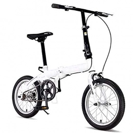 HUAQINEI Folding Bike HUAQINEI Folding bicycles adult men and women ultralight portable bicycles commuters adjustable handlebars and seats aluminum frame single speed 16 inch, Gray