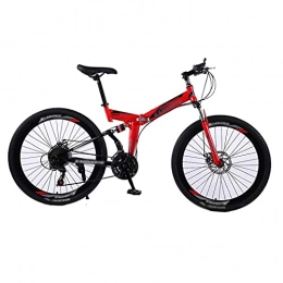 HUAQINEI Folding Bike HUAQINEI Folding Bike with -Skid and Wear-Resistant Tire Dual Disc Brake Great for City Riding and Commuting Freestyle Bike for Boys and Girls, 26inch21Speed