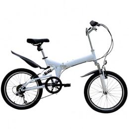 Huhu833(TM) Bike HUHU833 Folding Bikes, 20 Inch Mini Portable Student Speed Wheel Mountain Bikes Folding Bike for Men Women Lightweight Folding Bicycle, Damping Bicycle , Shockabsorption (White)