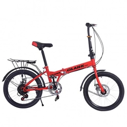 Huhu833(TM) Bike HUHU833 Student Folding Bikes , 20 Inch Mini Portable Folding Bike Lightweight Folding Speed Bicycle , Damping Bicycle , Shockabsorption (Red)