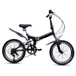 HUOFEIKE Folding Bike HUOFEIKE Lightweight Carbon Steel Folding City Bike 20-Inch Bicycle, Portable 6-Speed Bicycles Fits Outings to School Outdoor Riding on Duty Off Duty, b3