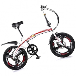 HWZXBCC Folding Bike HWZXBCC Cycling Mountain Bikes Six Level Sensitive Shifting Fast Folding Ergonomic For 20 Inch, Thickened High Carbon Steel Material, ​For Adults Men Women