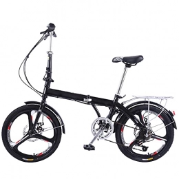 HWZXBCC Bike HWZXBCC Mountain Bike Black Folding Bike 7 Speed Wheel Dual Suspension, Height And Save Space Better Adjustable Seat For Mountains And Roads R