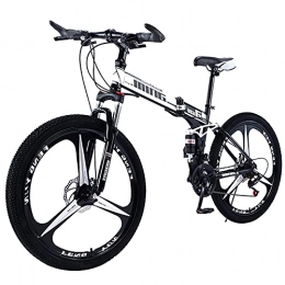 HWZXBCC Folding Bike HWZXBCC Mountain Bike White Bikes Fast Folding Ergonomic Lightweight Sport With Anti Slip Wear Resistant, For Men Or Women Wheel Dual Bike(Size:24 speed)