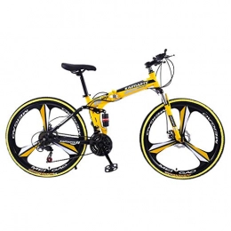 HXFAFA Folding bike mountain bikes, folding bike with variable speed, 26 inch mountain bike made of carbon steel, 21-speed bicycle with full suspension, MTB riding, durable bike.