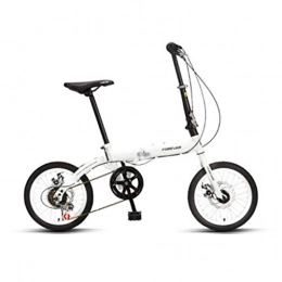 HXFAFA Bike HXFAFA Lightweight folding bike 10 inch shock absorber bicycle for adults men and women, 125 x 55 x 86 cm, white.
