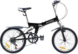 HYLK Folding Bike HYLK 20-Inch Folding Bicycle, Miniportable Student Mountain Bike, Light Folding Folding Bicycle for Men And Women, Damping Bicycle, Shock Absorption (Black)