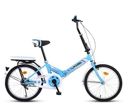 HYLK Bike HYLK 20-Inch Folding Bicycle Small Wheel Commuter, Ladies Adult Student Bike Bicycle Lightweight Aluminum Frame Shock Absorber Bike (Blue)