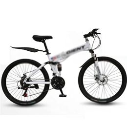 IEASE Folding Bike IEASEddzxc Electric Bicycle Mountain Folding Bike Bicycle 21 Speed 26 Inch Double Shock Absorption Shifting One Wheel Adult Men and Women (Color : White, Size : 26 inch)