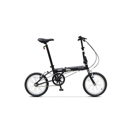 IEASE Folding Bike IEASEzxc Bicycle Folding Bicycle Dahon Bike High Carbon Steel Single Speed Urban Cycling Commuter Adult Bike (Color : Schwarz)