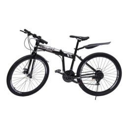 innytund Bike innytund 26" Mountain Bike 21 Speed Folding Mountain Bicycles Folding Adult Womens Mens Bicycle MTB Carbon Steel Bike Front and Rear Mechanical Disc Brakes, Black