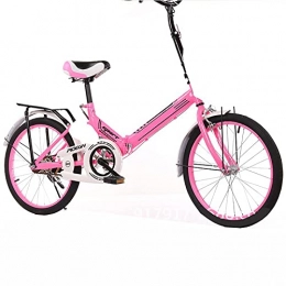 ASPZQ Bike Installation-Free Folding Bicycle, 20-Inch Adult Bicycle, Ultra-Light Portable Mini Car, Child Student Car 16-Inch, Pink, 16 inches
