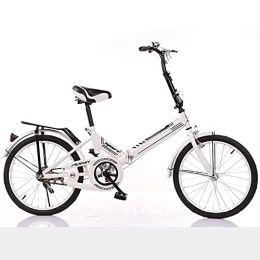 ASPZQ Folding Bike Installation-Free Folding Bicycle, 20-Inch Adult Bicycle, Ultra-Light Portable Mini Car, Child Student Car 16-Inch, White, 16 inches