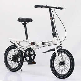 xiaotong Folding Bike Iron anchor folding bicycle shock-absorbing ultra-light portable folding bike 16inches Single-speed(spokewheel) shock-absorbingbrakewhite