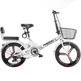 ITOSUI Bike ITOSUI 20 Inch Folding Bike, 7 Speed Foldable Bicycle Steel Frame Dual Disc Brake Rear Suspension Lightweight Commuting Bike with Fender Rear Rack for Men Women, Folding Casual Bicycle