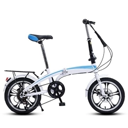 ITOSUI Folding Bike ITOSUI 20 Inch Folding Bike, Foldable Bicycle Steel Frame Dual Disc Brake Rear Suspension Lightweight Commuting Bike with Fender Rear Rack for Adult Men and Women Teens, City Bicycle Bike