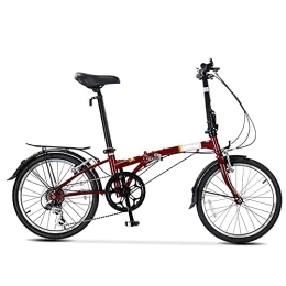 ITOSUI Folding Bike ITOSUI Folding Bike 20 Inch 6 Speed, Steel Frame Folding Bicycle Rear Suspension Dual Disc Brake Lightweight Commuting Bike with Fender and Rear Rack for Men and Women