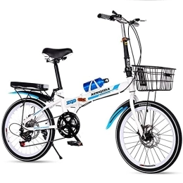 iuyomhes Folding Bike iuyomhes 20 Inch Folding Bicycles, 7 High Speed Adult Men's City Commuting Bicycles, High Strength Carbon Steel Frame Mountain Bicycles, Male And Female Double Disc Brakes
