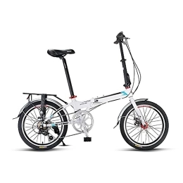 JAMCHE  JAMCHE 20 Inch Folding Bicycle Lightweight Alloy Folding City Bike Bicycle, Foldable Bicycle Small Unisex Folding Bicycle 7-Speed Variable Speed, Adult Portable Bicycle City Bicycle