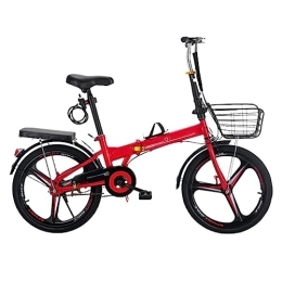 JAMCHE  JAMCHE Folding Bike, Carbon Steel Mountain Folding Bike with Front and Rear Fenders V-Brake Portable Bike for Adult Student