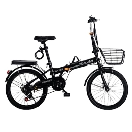 JAMCHE Bike JAMCHE Folding Bike, City Bike Bicycle, 6-Speed Folding Bicycle for Adult, High Carbon Steel Mountain Bicycle with Mudguard, for Men Women