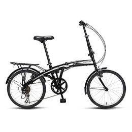 Jbshop Folding Bike Jbshop Folding Bikes Foldable Bicycle, Light and Portable Bicycle for Students, Variable Speed Bicycle ，Adult Folding Bikes(20 Inches) Portable folding Bike Bicycle (Color : Black)