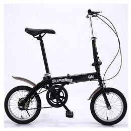 JF-XUAN Bike JF-XUAN Outdoor sports 14In Folding Bike, Lightweight Aluminum Frame, Foldable Compact Bicycle with VStyle Brakes And WearResistant Tire for Adults (Color : Black)