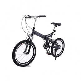 JF-XUAN Folding Bike JF-XUAN Outdoor sports Folding bicycle, mountain bike 20 inch 7 speed variable adult outdoor riding trip (Color : Black)