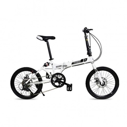JHEY Folding Bike JHEY 20 Inch Male Folding Bicycle One Wheel Shock Absorption Folding Bicycle Adult Ultra-light And Portable (Color : White)