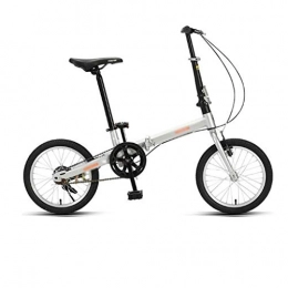JHEY Folding Bike JHEY Aluminum T-handle Bike Men And Women Ultralight Portable Foldable Bicycle Shockproof And Wear-resistant (Color : White)