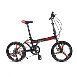 JHEY Folding Bike JHEY Folding Bicycle 20 Inch Adult Ultra-light Portable Single-wheel Double Shock absorbing Folding Bicycle Men And Women (Color : Black)
