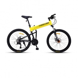 JHEY Folding Bike JHEY Folding Mountain Bike Variable Speed Light Portable Bike Shock Absorber Leisure Bicycle for Men And Women (Color : 27.5" Yellow, Size : 27 speed)