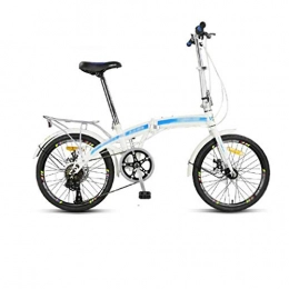 JHEY Folding Bike JHEY Mini Portable 20 inch Folding Bicycle Variable Speed Shock absorbing Bike Front And Rear Disc Brake System (Color : Blue, Size : 7 speed)