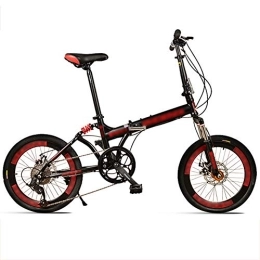JHNEA Bike JHNEA 20 Inch Folding Bike, 8 Speed Low Step-Through Steel Frame Foldable Compact Bicycle with Comfort Saddle and Rack for Adults, Black-A